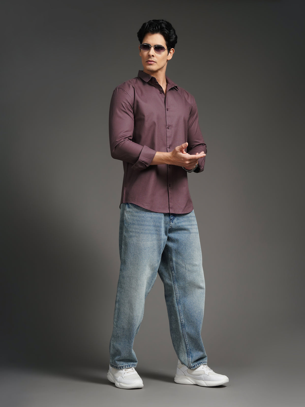 Gavor Mauve Solid Shirt