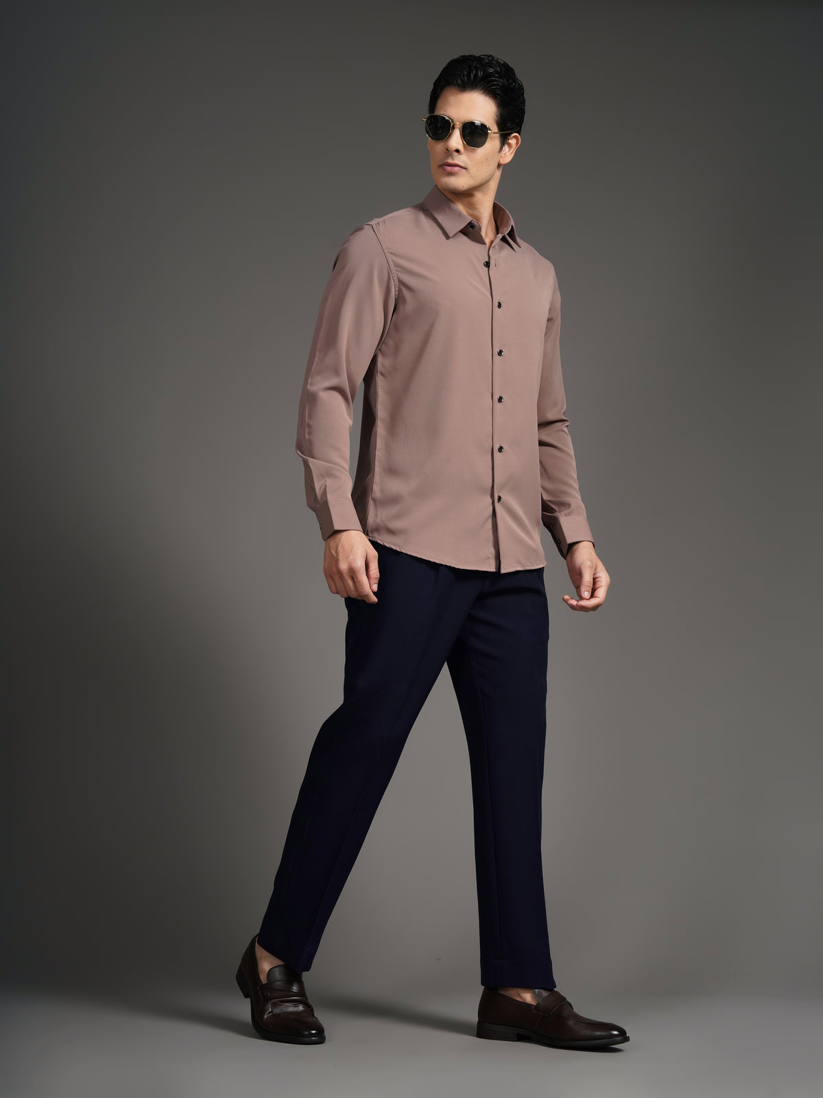 Velora Mauve Solid Shirt