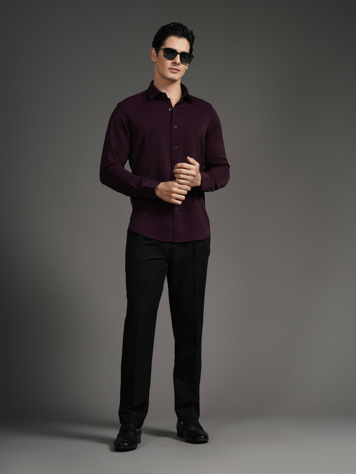 Velora Wine Solid Shirt
