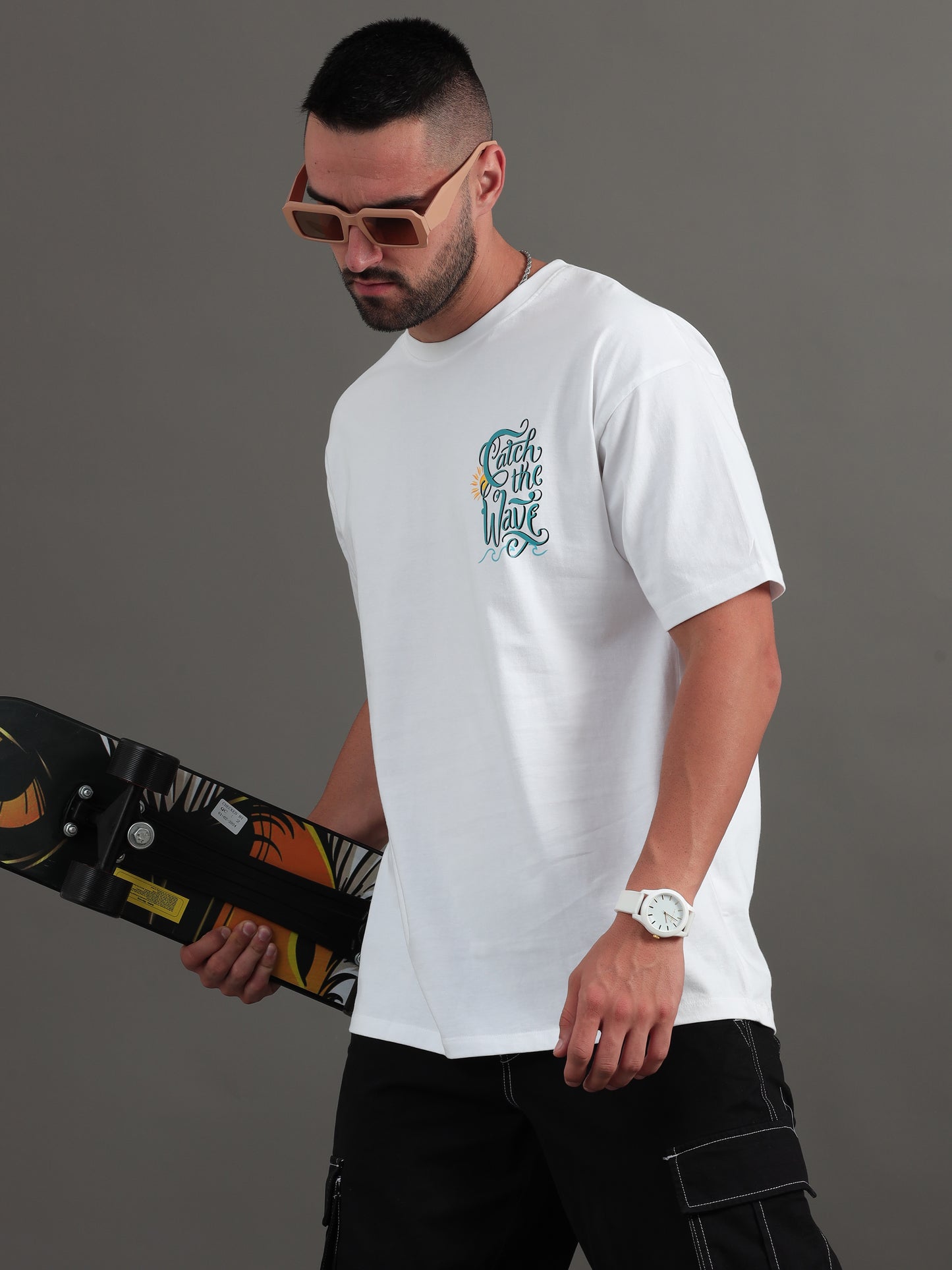 Wave Rider White Oversized T-Shirt