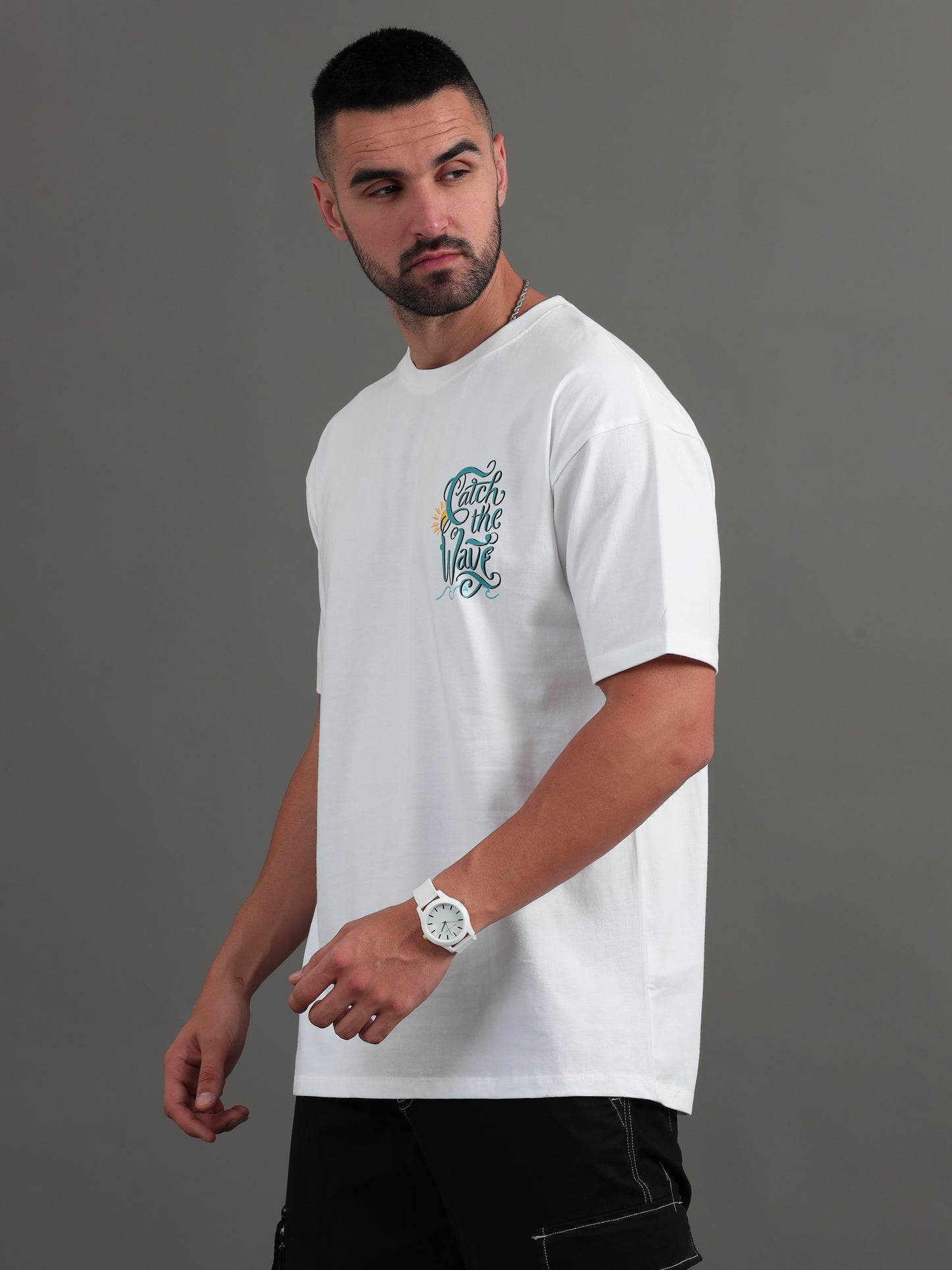 Wave Rider White Oversized T-Shirt