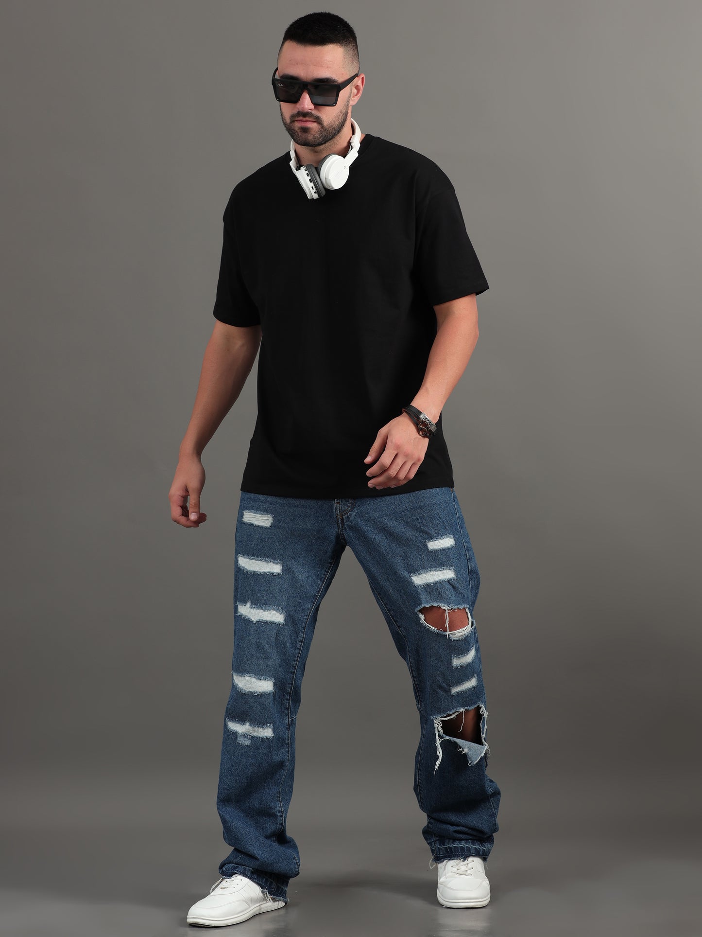 Chill & Relax Black Oversized T-Shirt