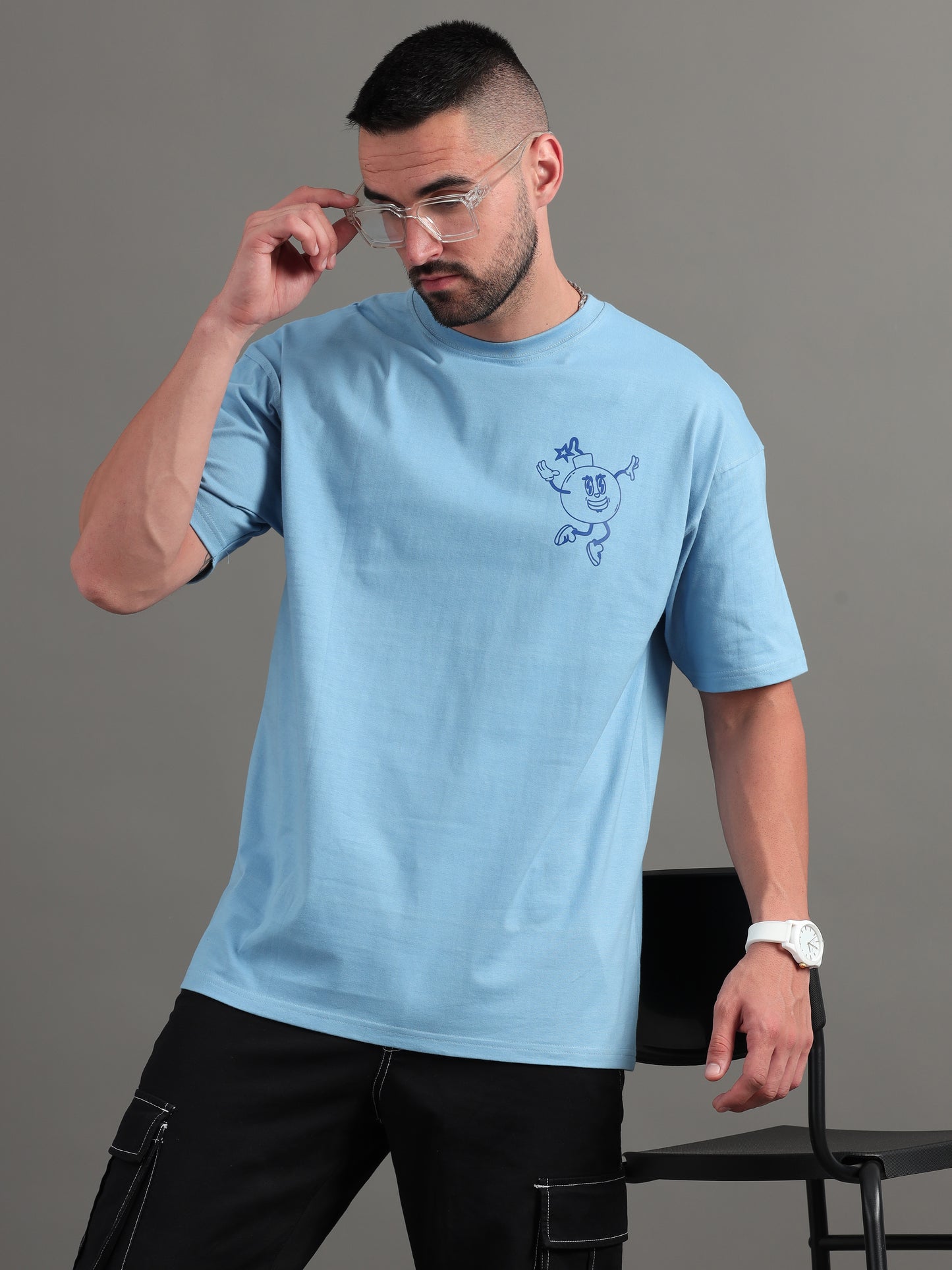 Drop the Bomb Blue Oversized T-Shirt