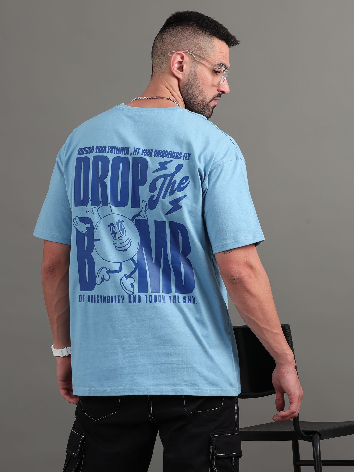 Drop the Bomb Blue Oversized T-Shirt