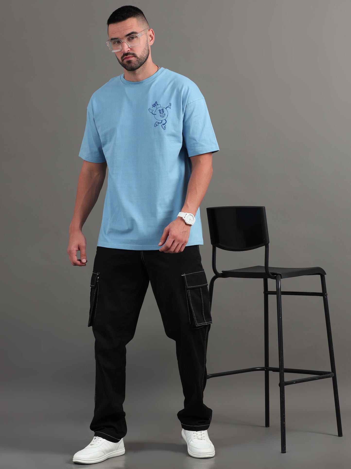 Drop the Bomb Blue Oversized T-Shirt