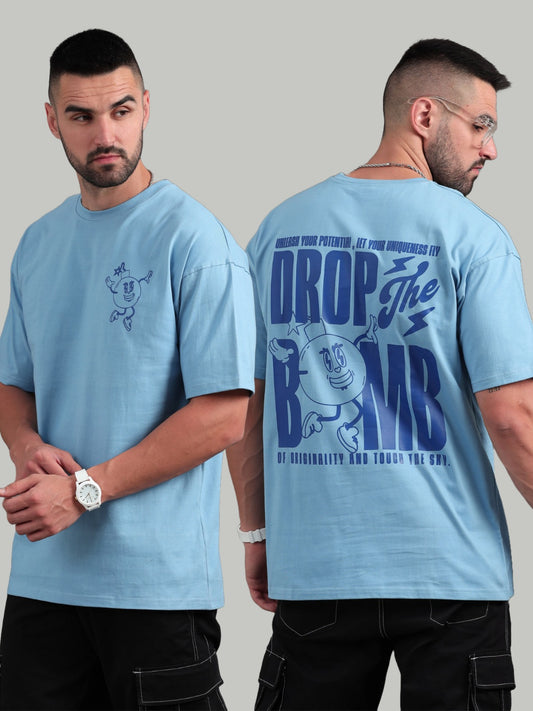 Drop the Bomb Blue Oversized T-Shirt