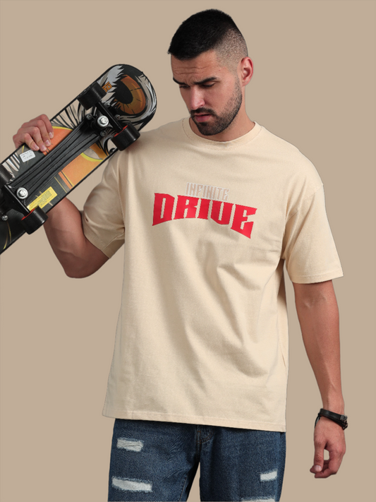 Infinite Drive Cream Oversized T-Shirt