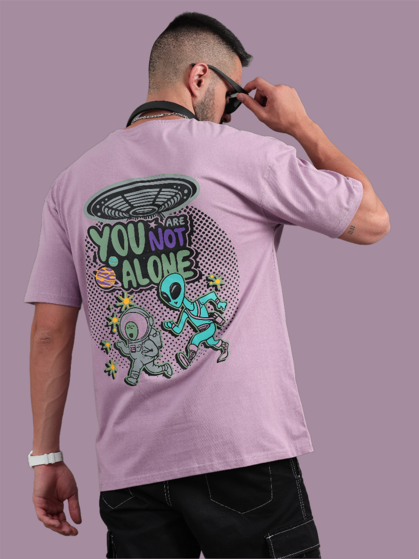 Not Alone Mauve Oversized T-Shirt