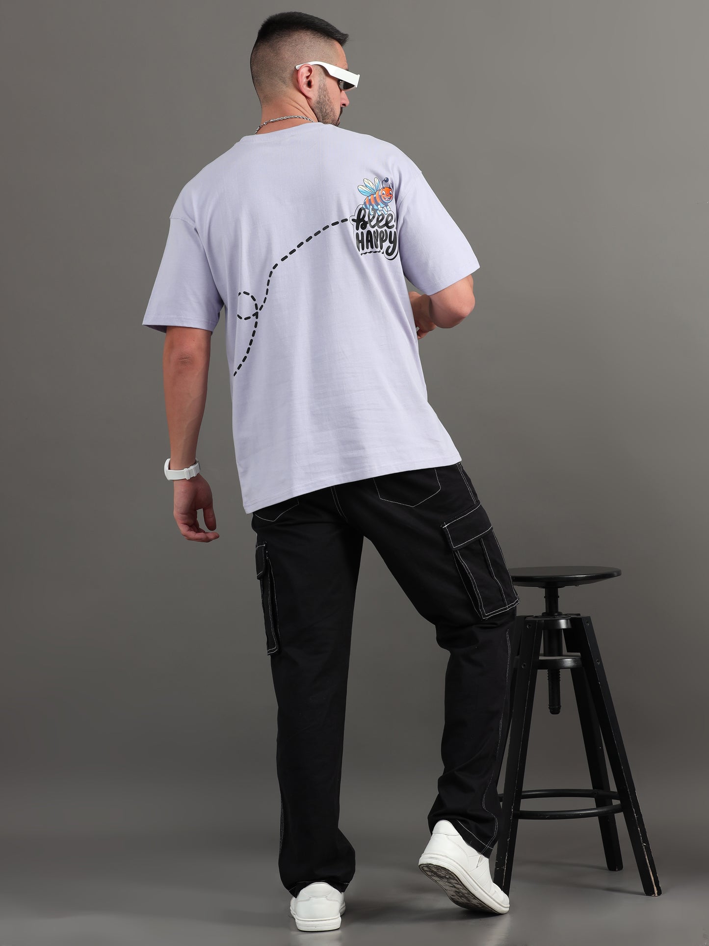 Bee Happy Lavender Oversized T-Shirt