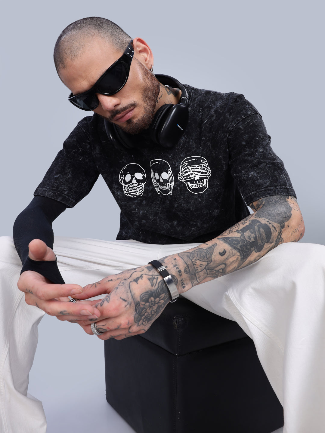 Skull Oversized Black T-Shirt