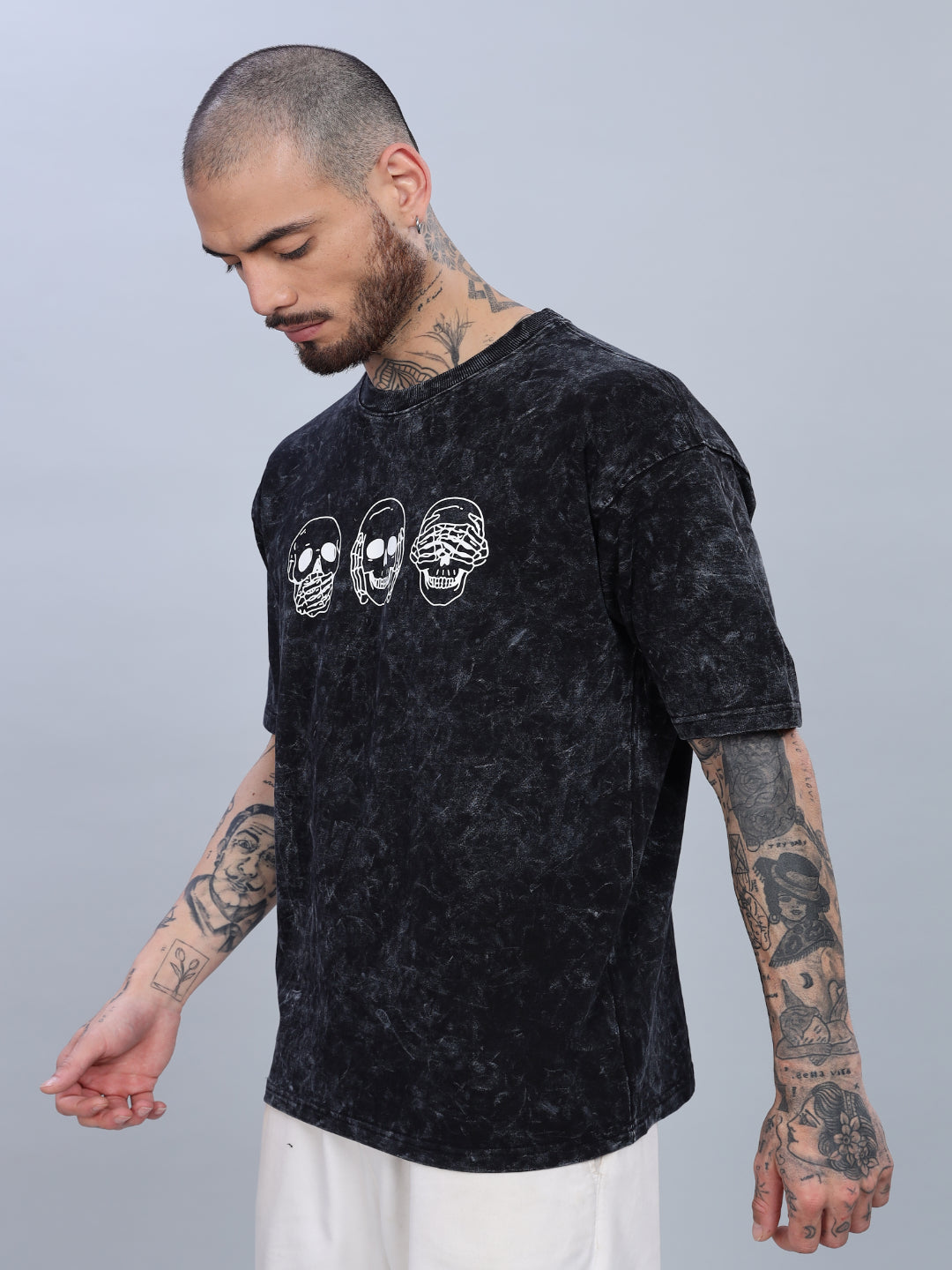Skull Oversized Black T-Shirt