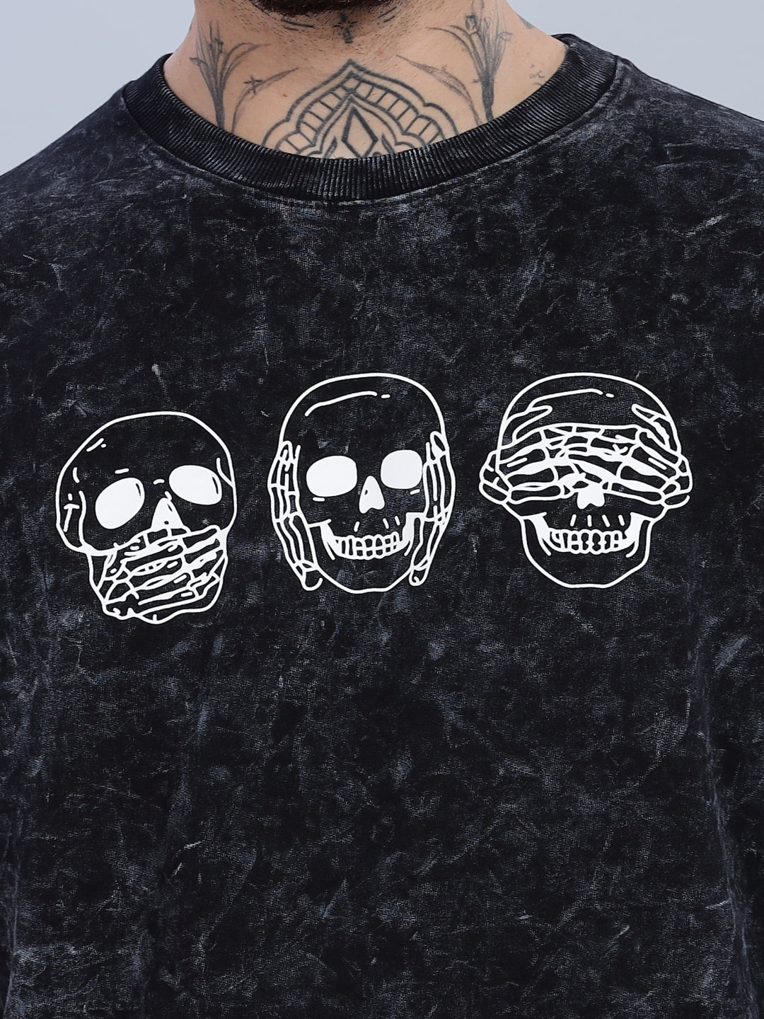 Skull Oversized Black T-Shirt