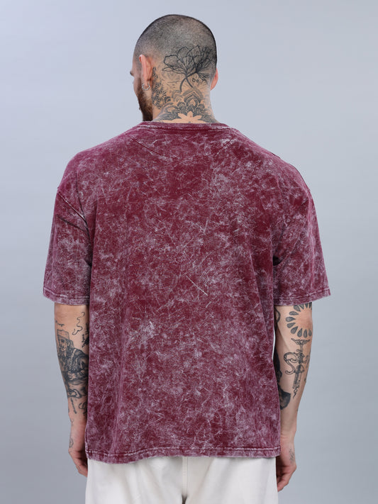 Skull Oversized Maroon T-Shirt