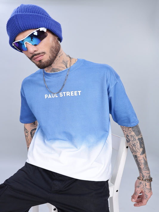Half Hue Oversized Blue T-Shirt