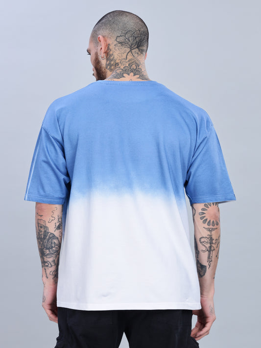 Half Hue Oversized Blue T-Shirt