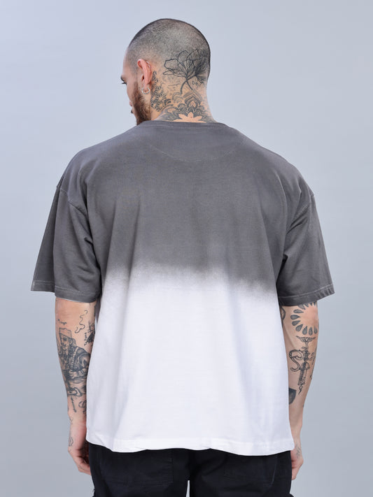 Half Hue Oversized Grey T-Shirt