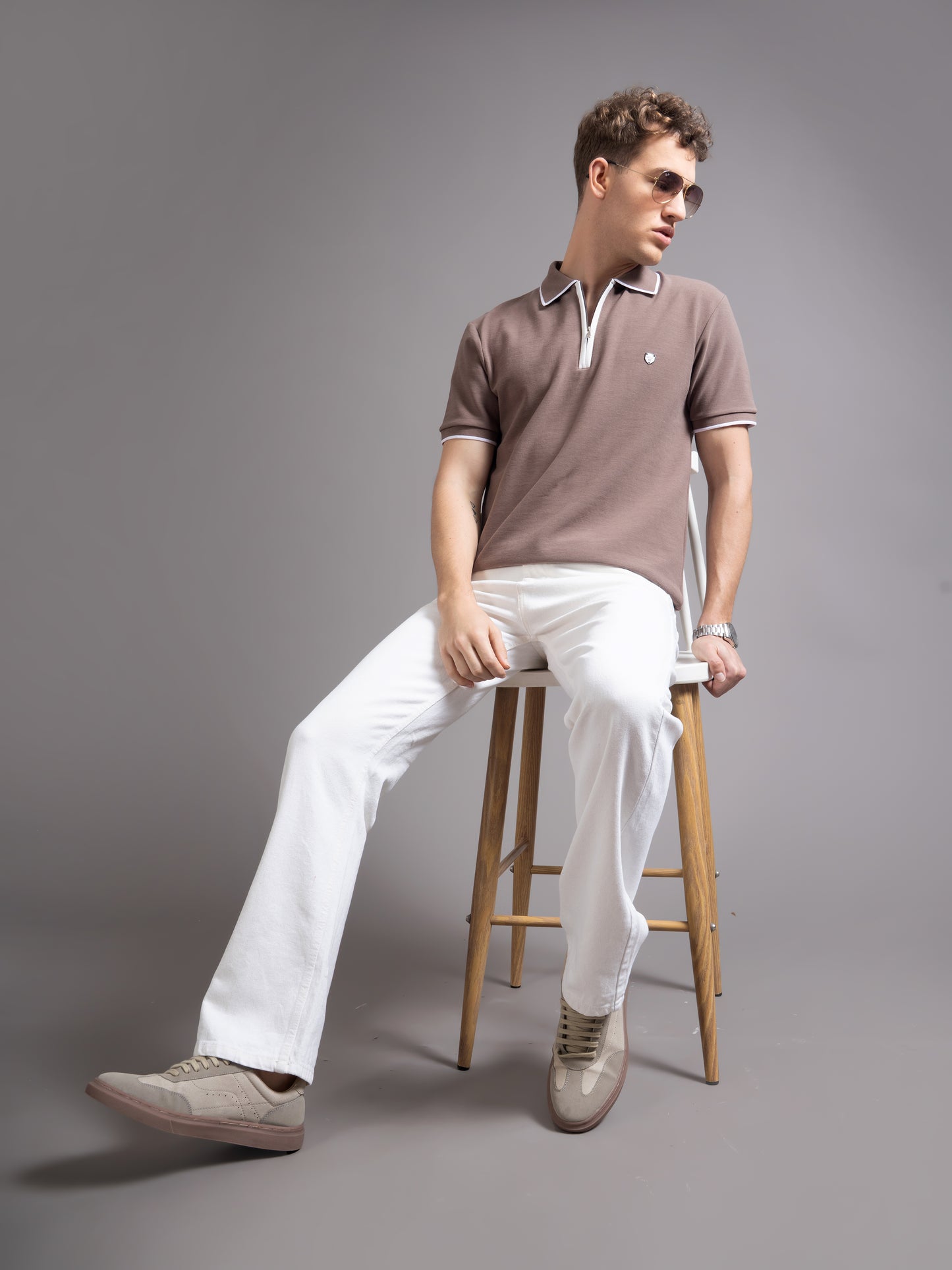 Aurel Brown Polo T-Shirt