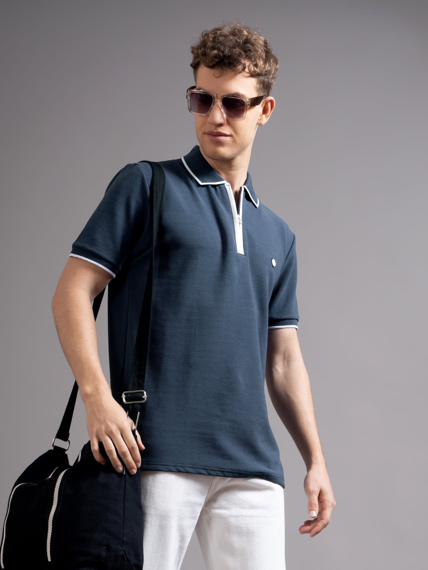 Aurel Navy Polo T-Shirt