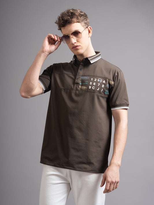 Calver Brown Polo T-Shirt