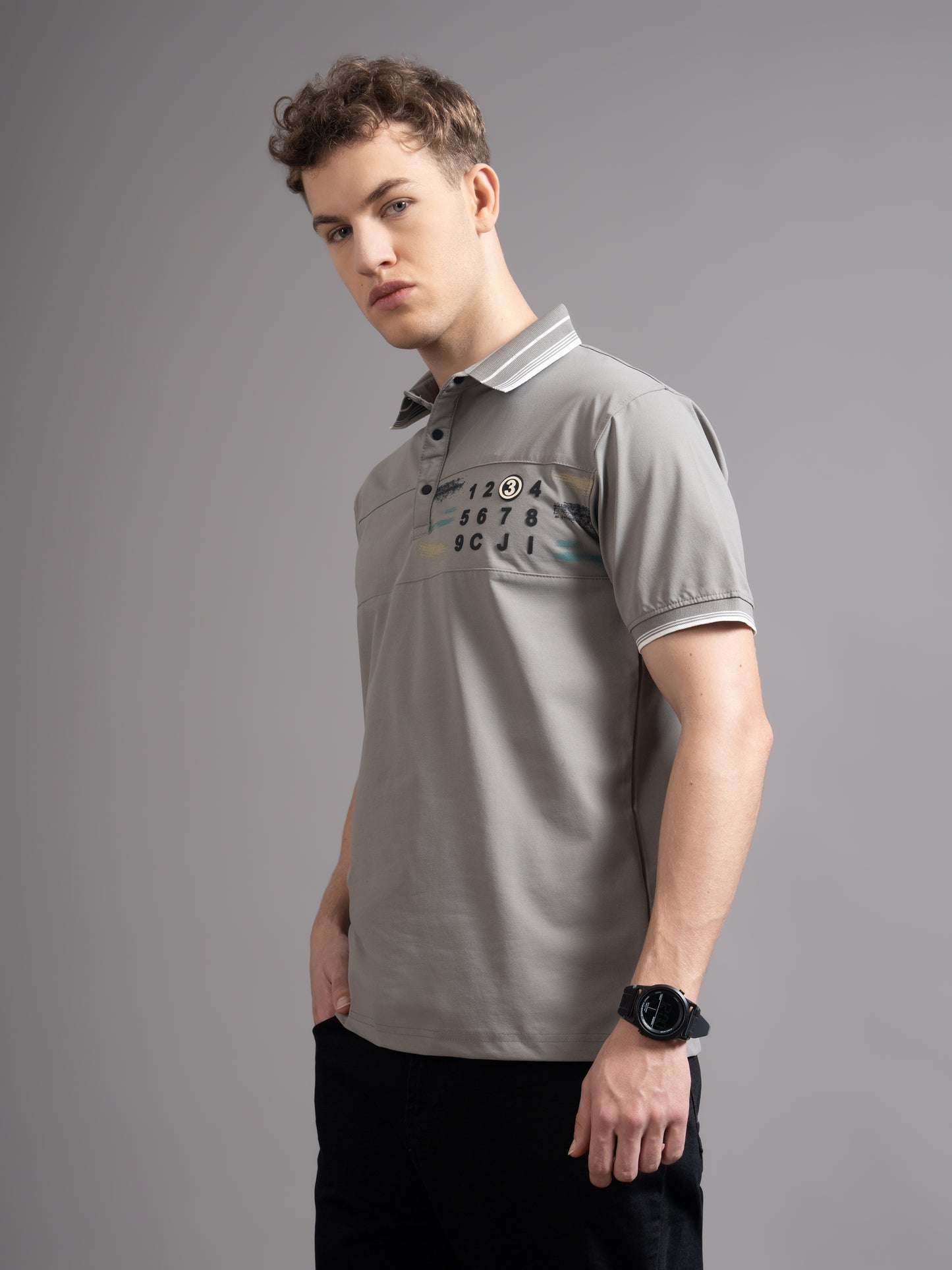 Calver Grey Polo T-Shirt