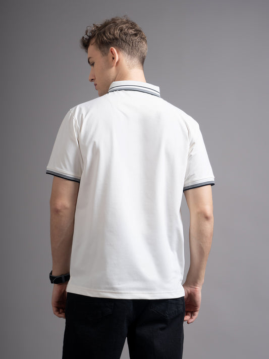 Calver White Polo T-Shirt