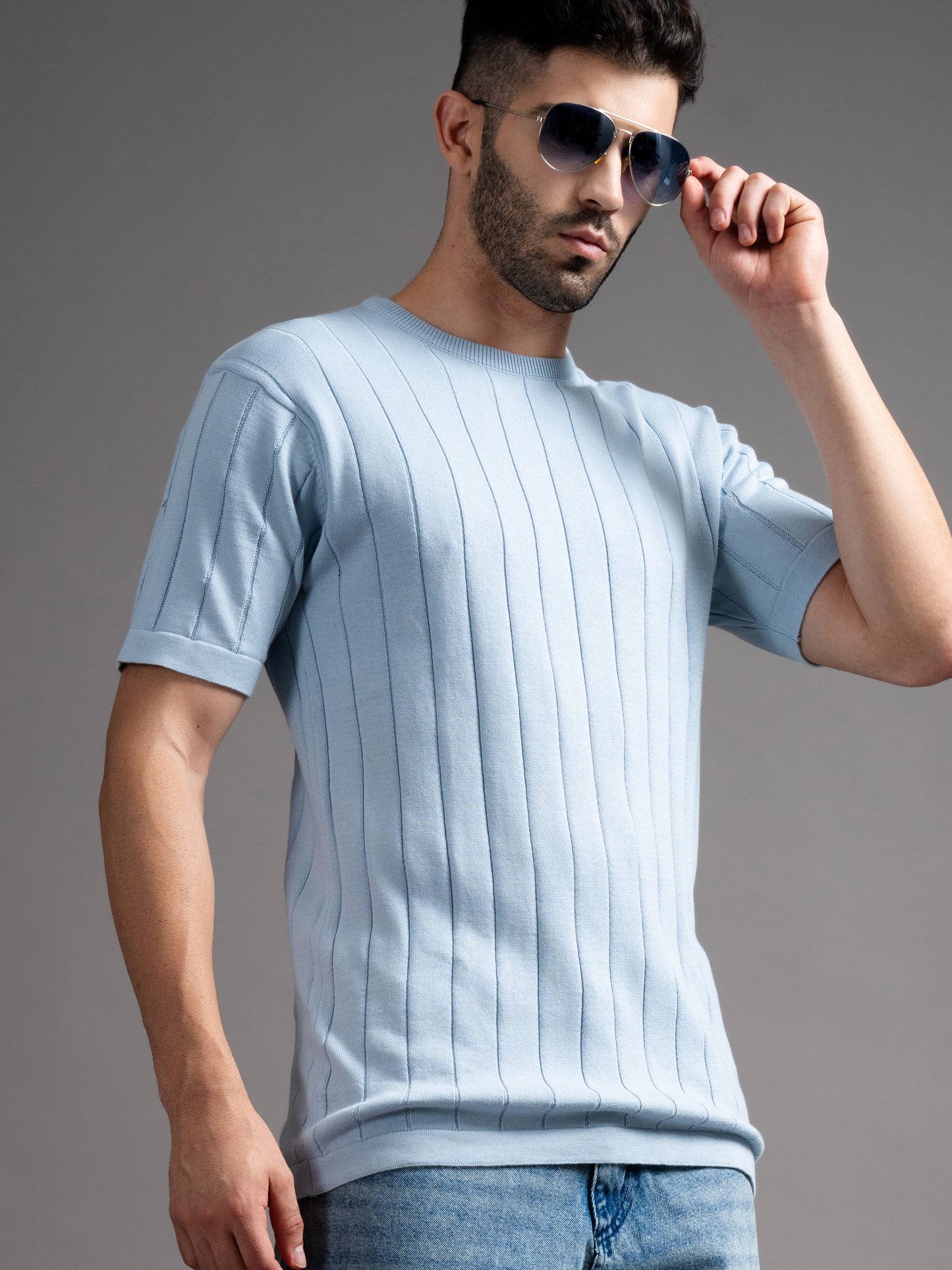 Darmor Blue Knit T-Shirt