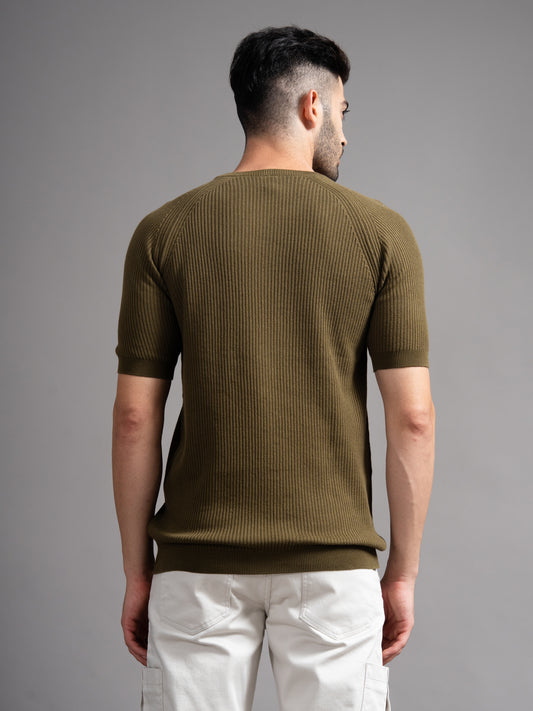 Daro Olive Knit T-Shirt