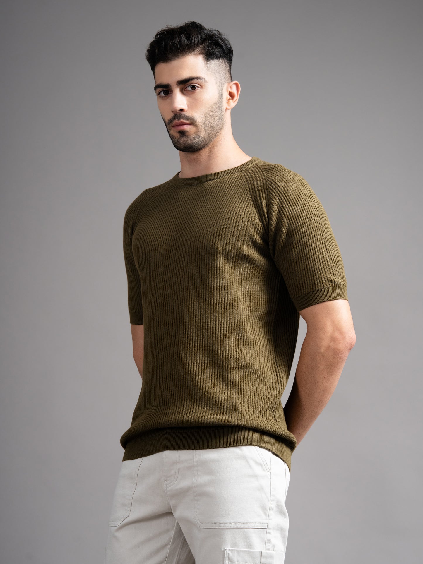 Daro Olive Knit T-Shirt