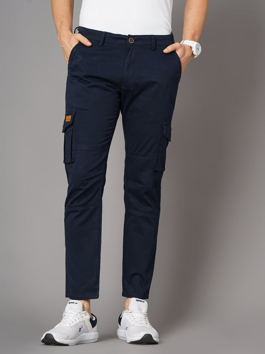 Unribbed Navy Cargo Pant