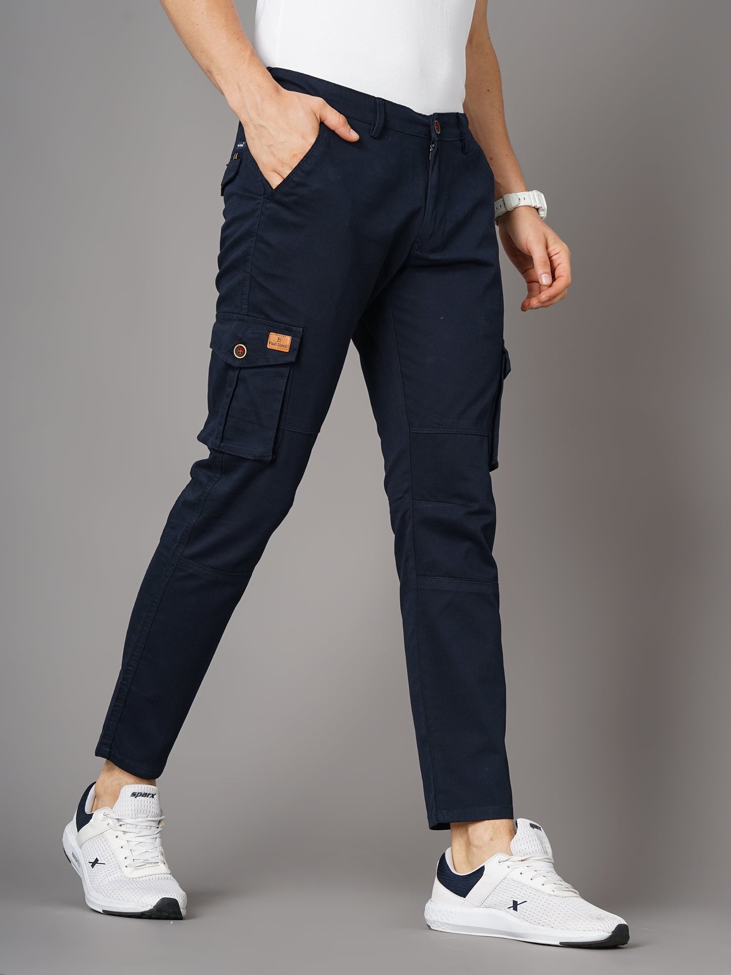 Unribbed Navy Cargo Pant