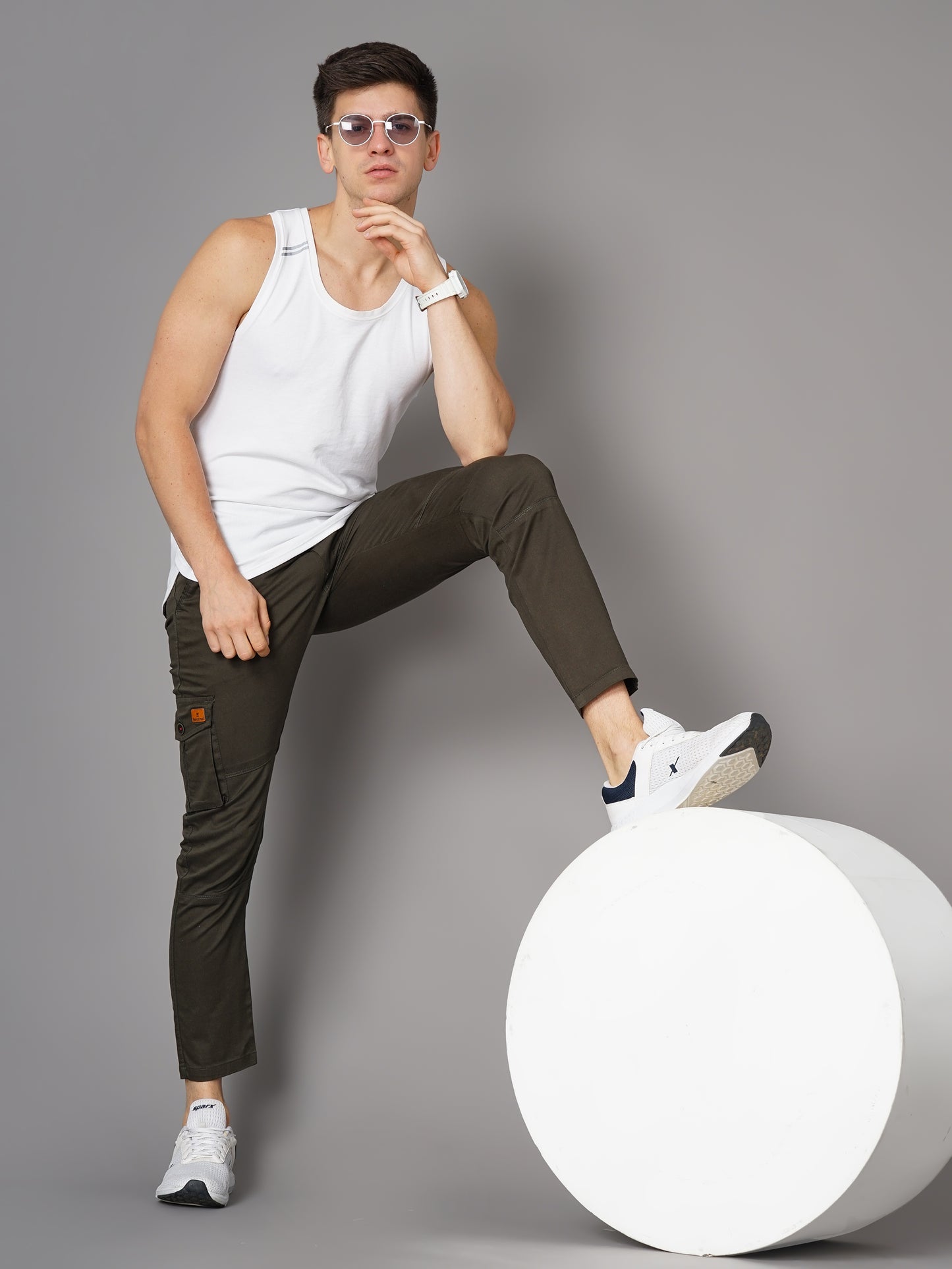Unribbed Olive Cargo Pant