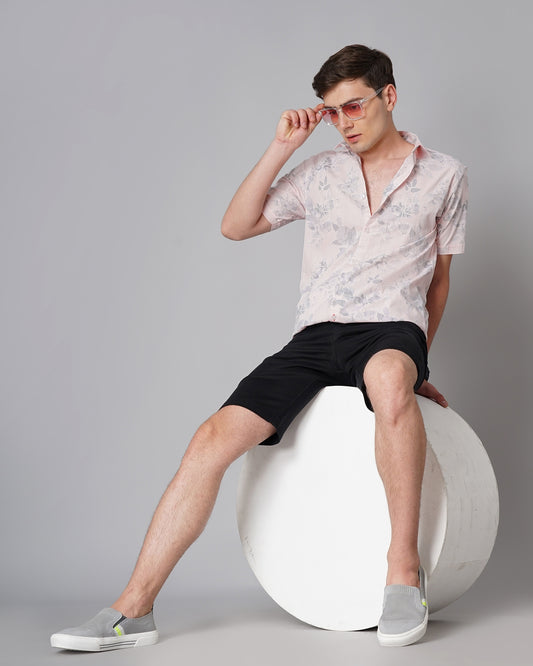 Dobby Pink Floral Shirt