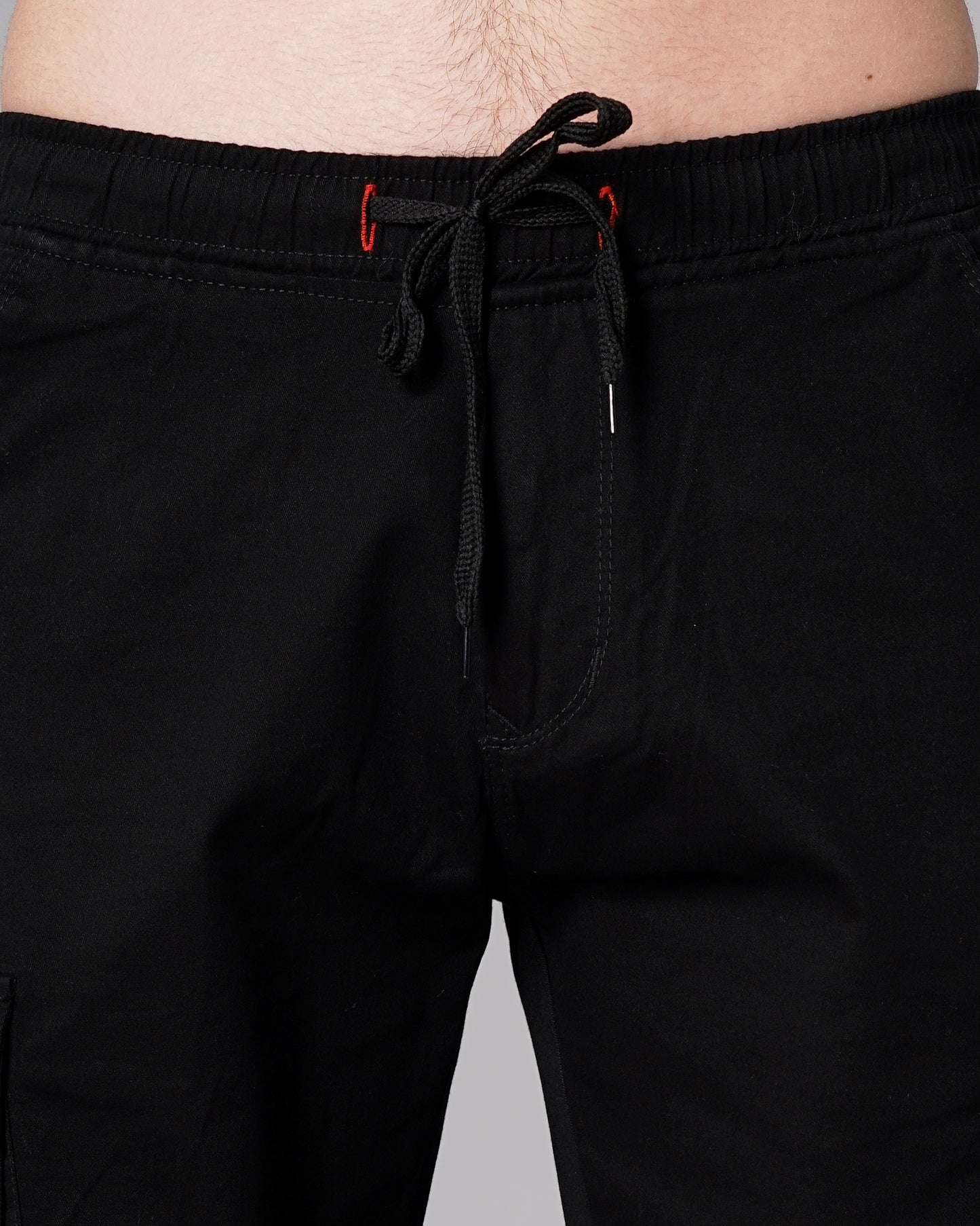 Solid Black Cargo Short