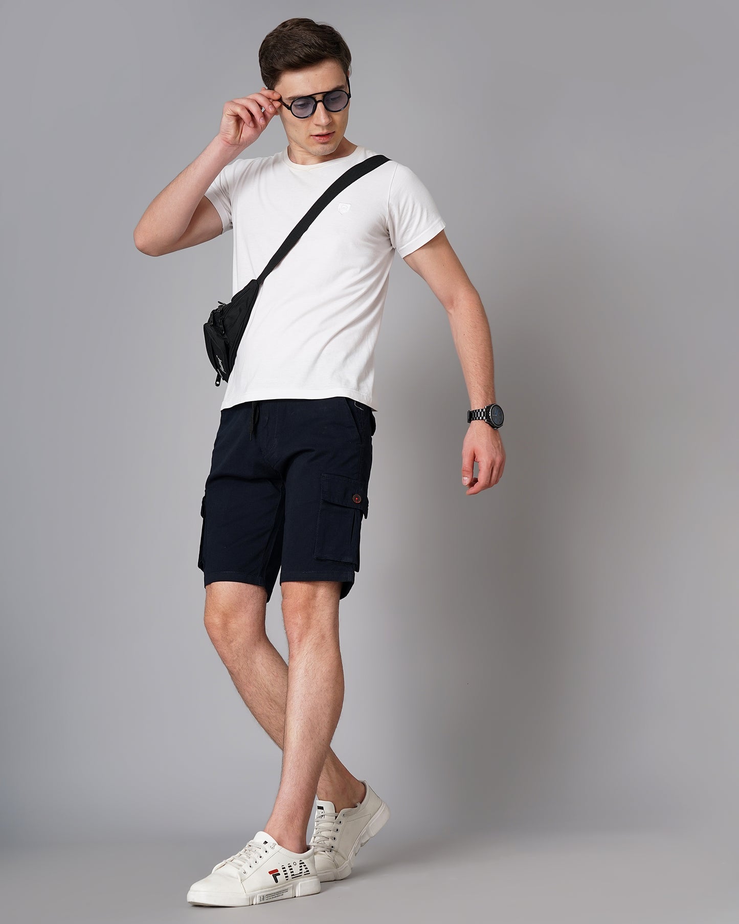 Solid Navy Cargo Short