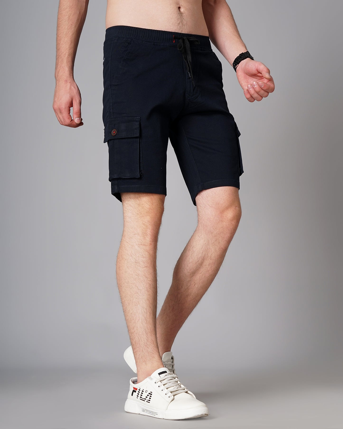 Solid Navy Cargo Short