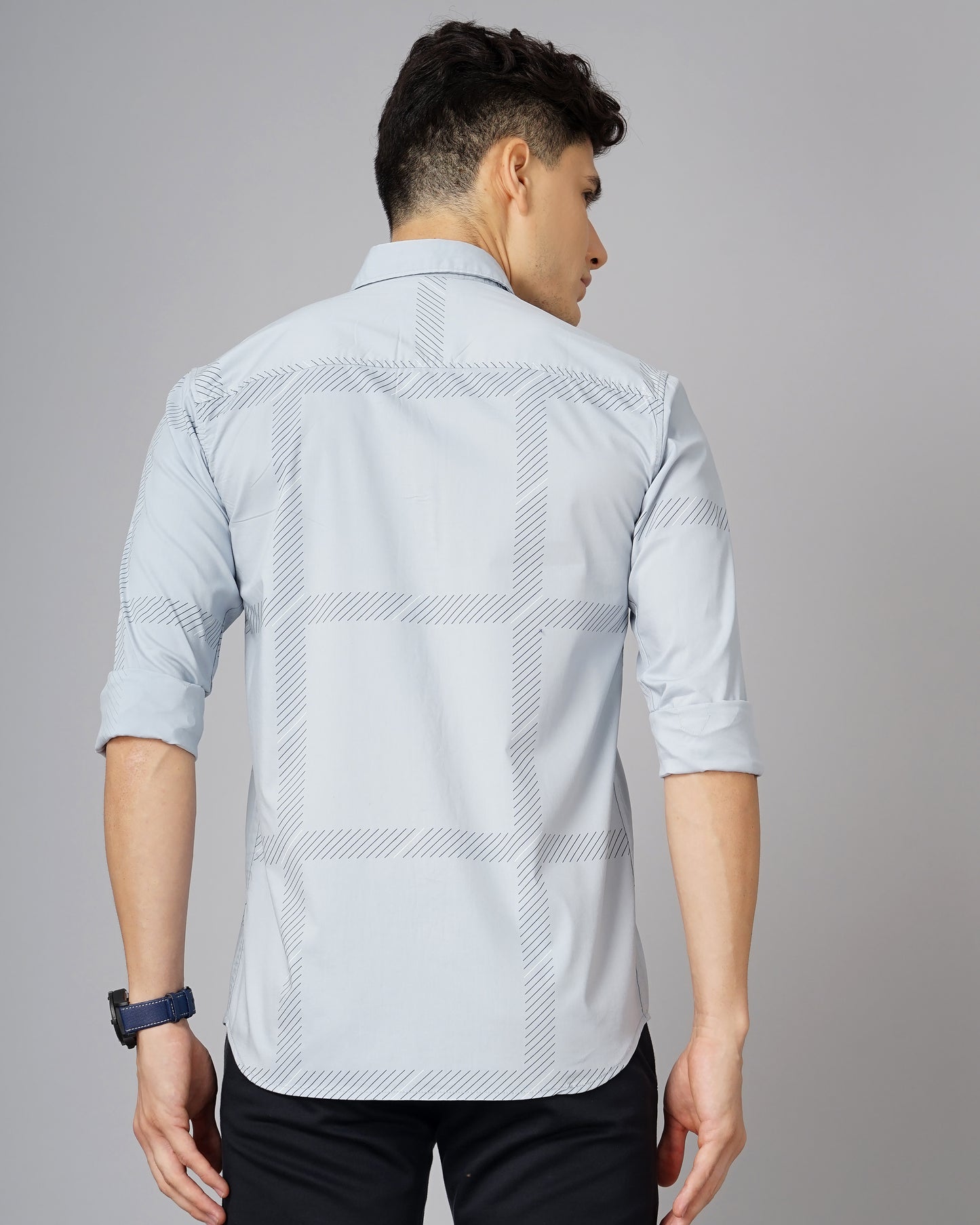 Aslant Grey Printed Shirt