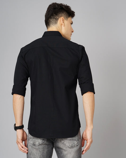 Oxford Black Solid Shirt
