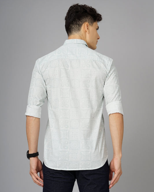 Tribal Green Printed Shirt