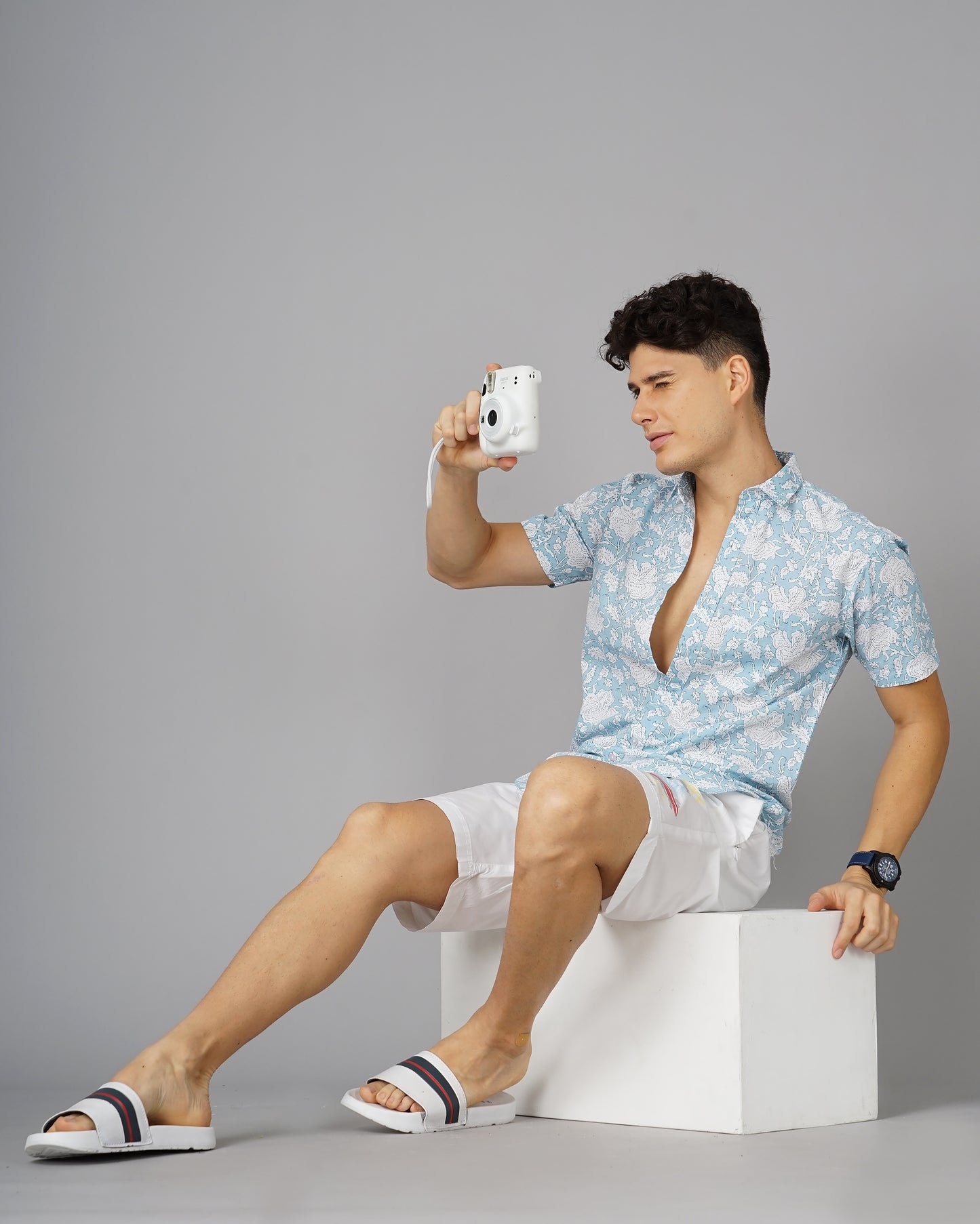 Floral Sky Blue Shirt