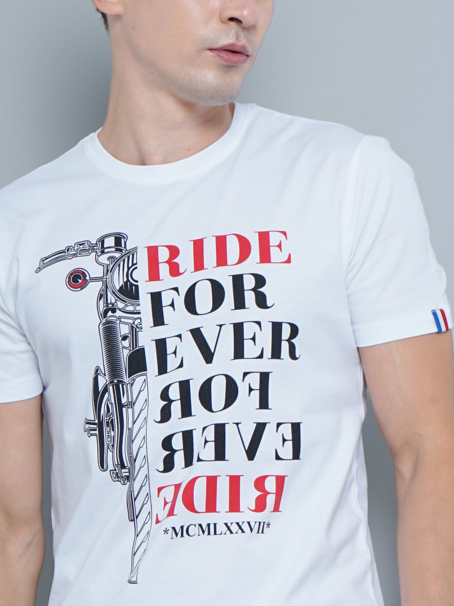 Bike Print White T-Shirt