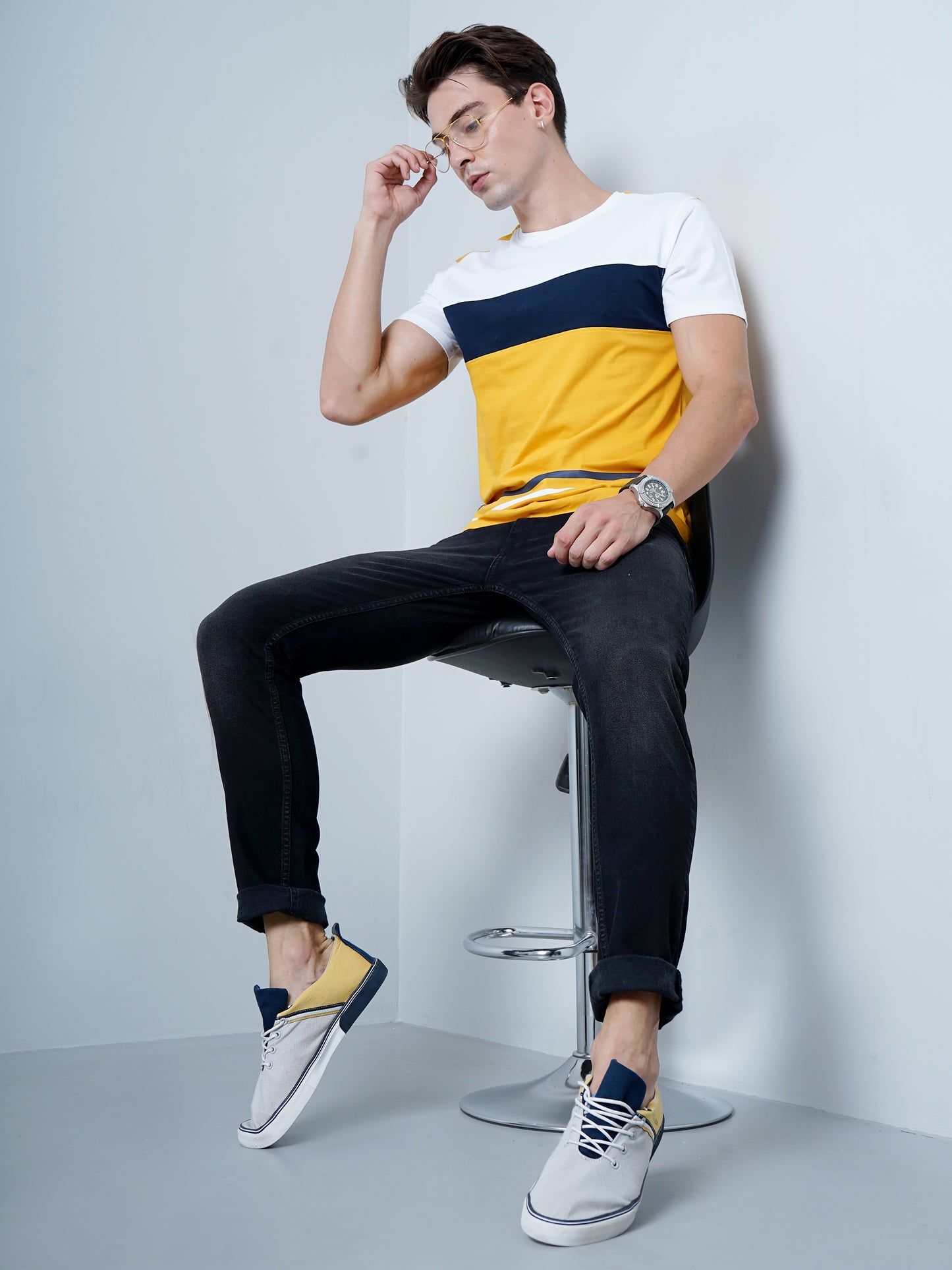 Color Block Yellow T-Shirt