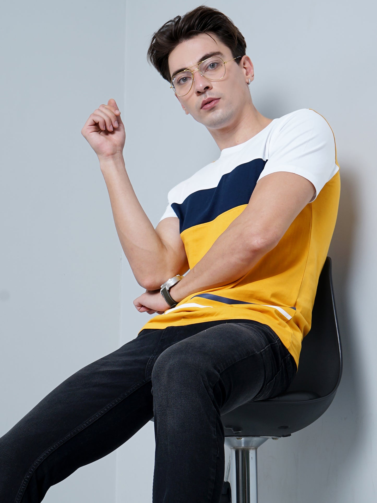 Color Block Yellow T-Shirt