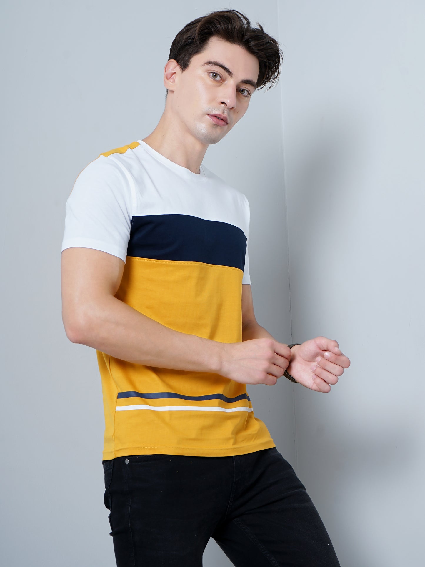 Color Block Yellow T-Shirt