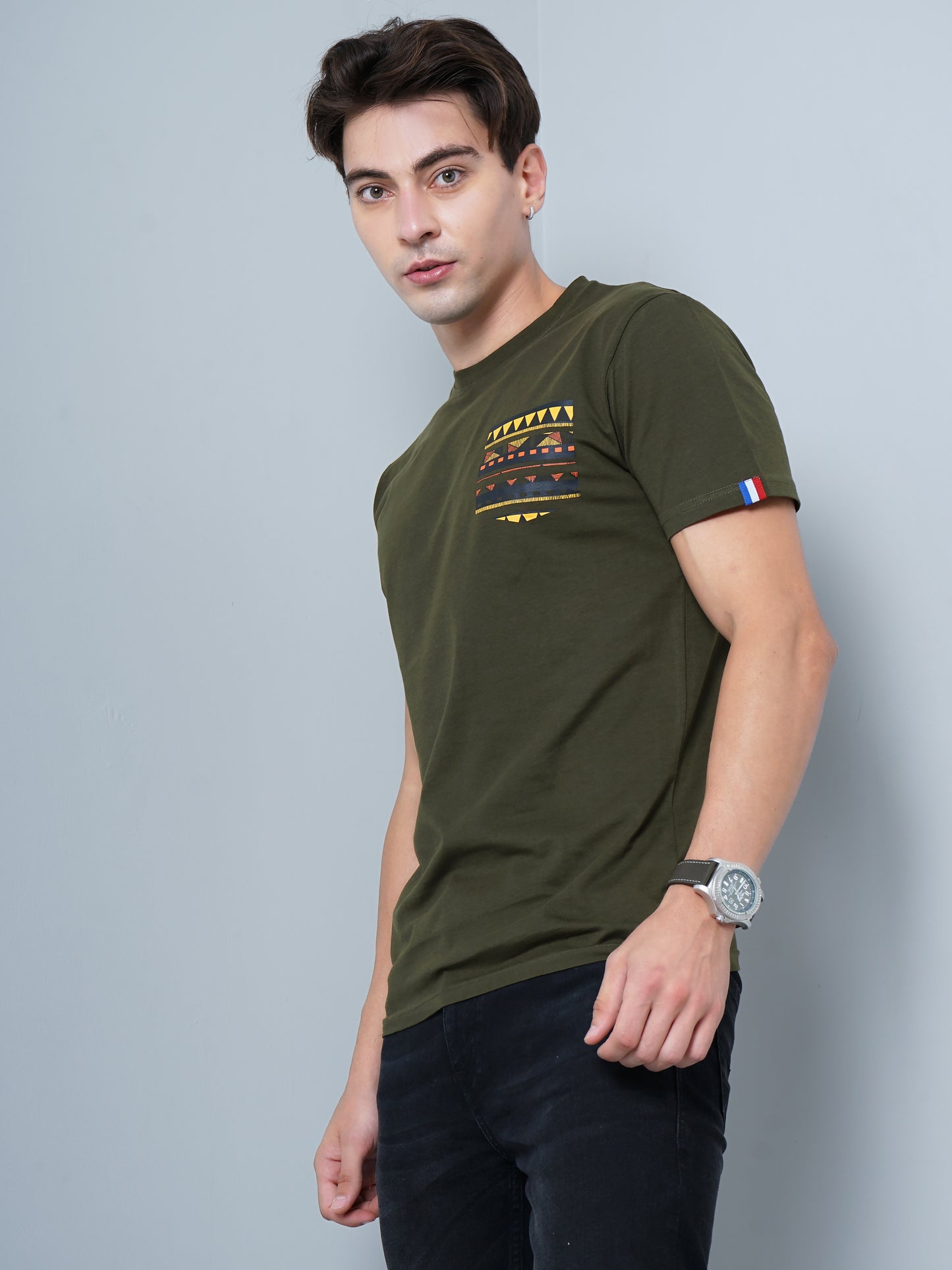 Patch Print Green T-Shirt