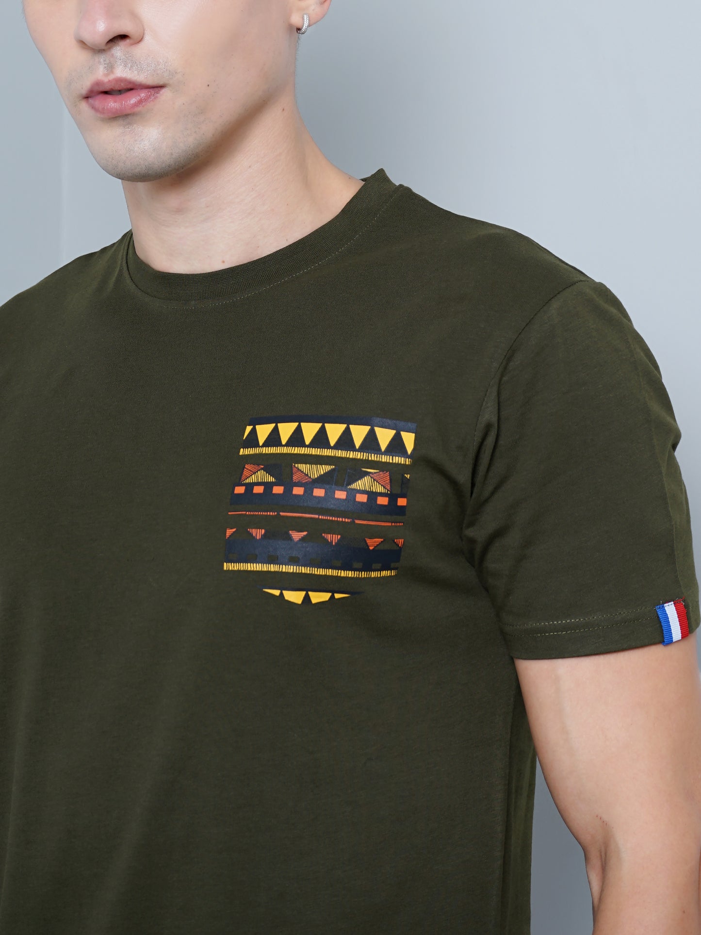 Patch Print Green T-Shirt