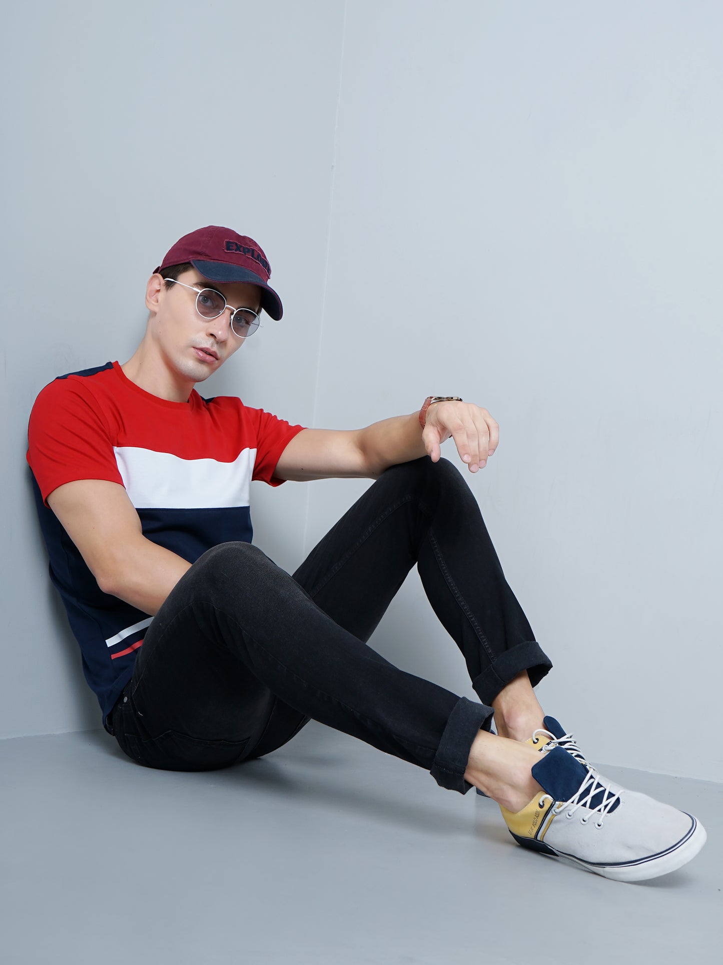 Color Block Navy T-Shirt