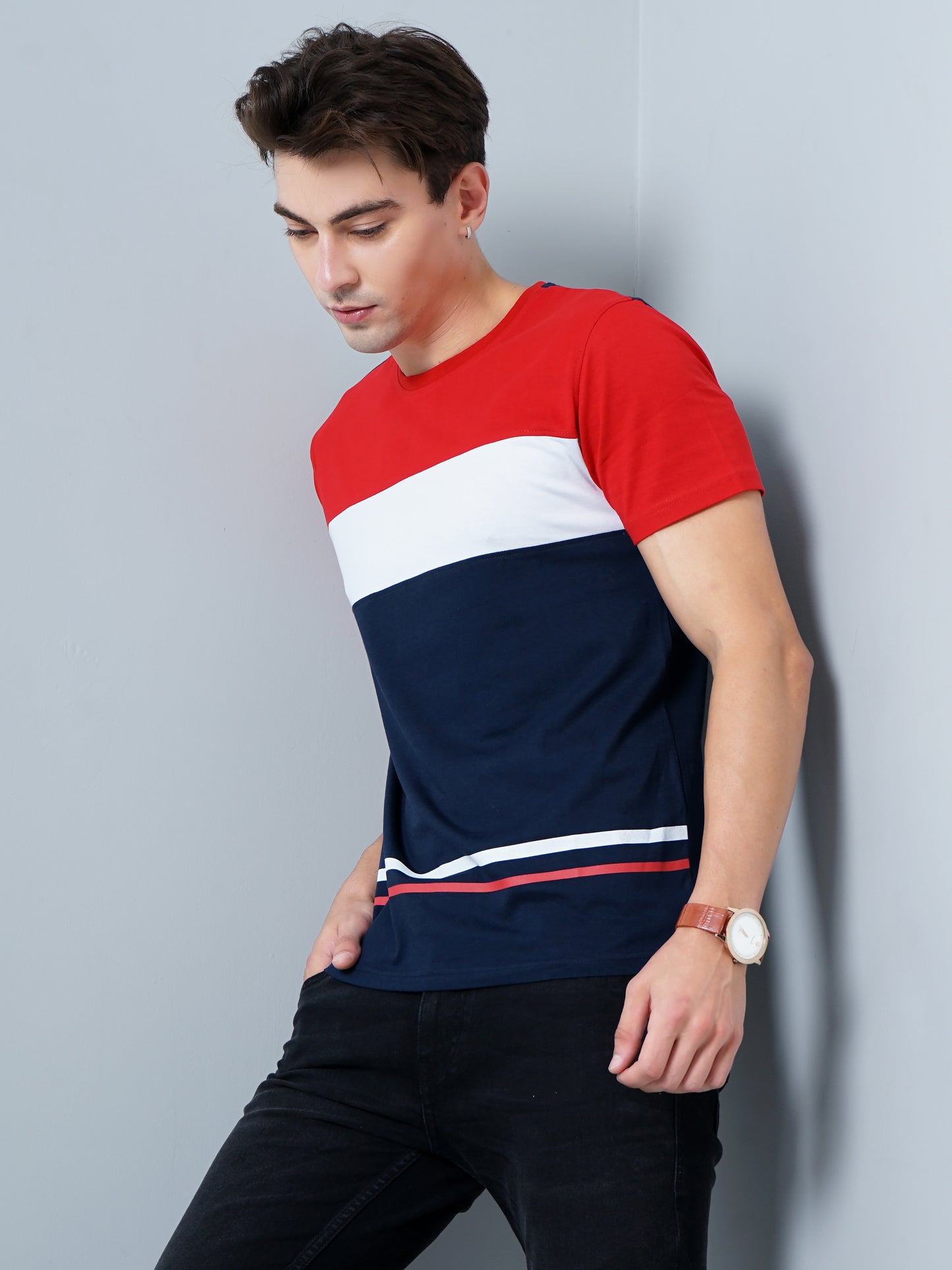Color Block Navy T-Shirt