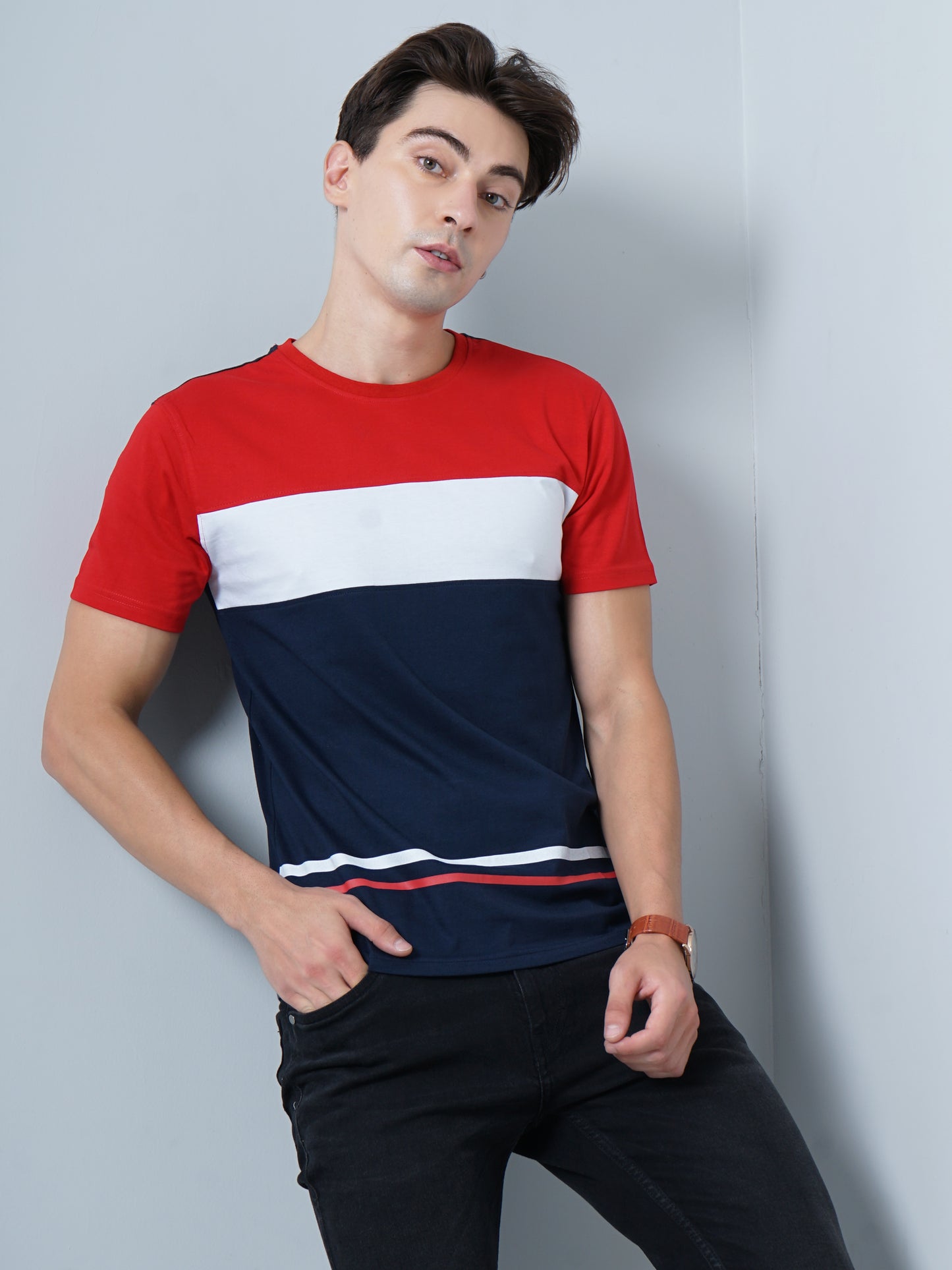 Color Block Navy T-Shirt