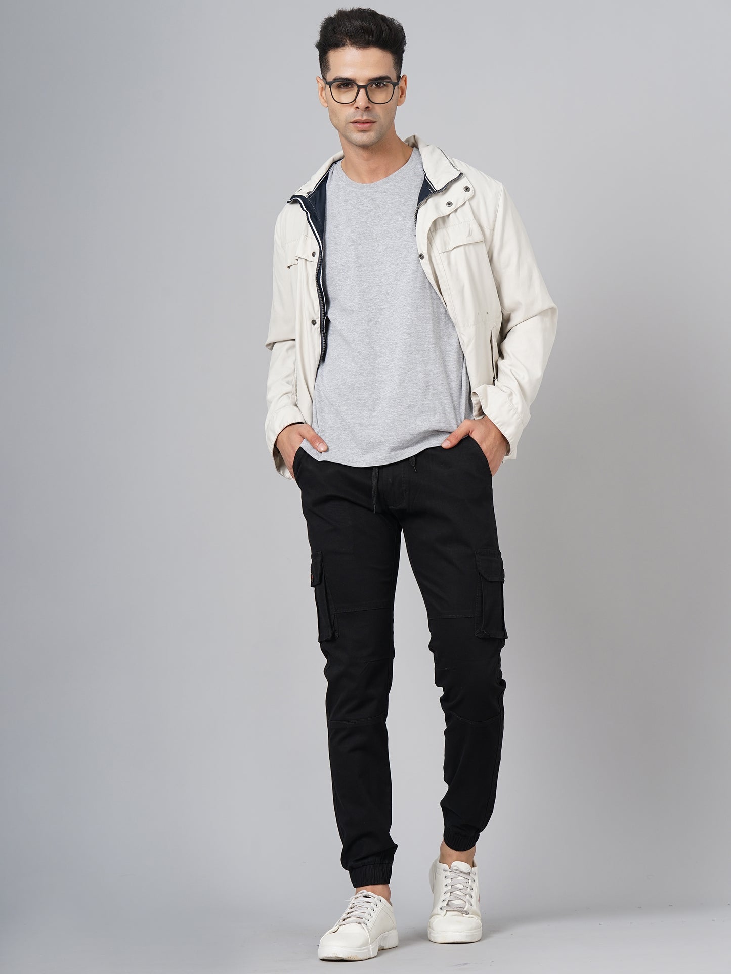 Twill Black Cargo Pant