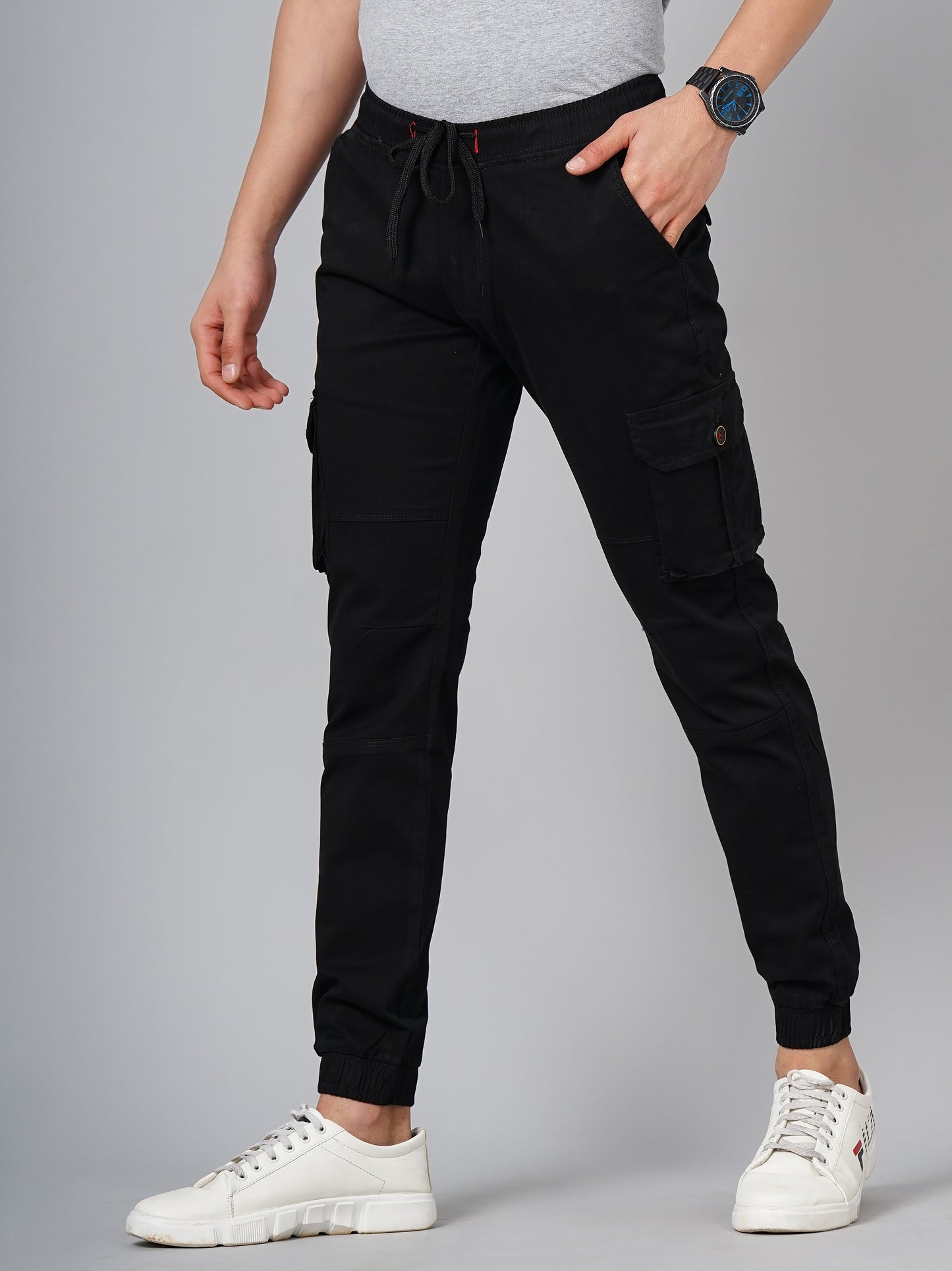 Twill Black Cargo Pant